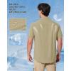 imageMAGCOMSEN Mens UPF 50 Fishing Shirts Short Sleeve Sun Protection Shirts Quick Dry Cooling Button Down Shirt Hiking SafariLight Khaki