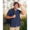 imageMAGCOMSEN Mens UPF 50 Fishing Shirts Short Sleeve Sun Protection Shirts Quick Dry Cooling Button Down Shirt Hiking SafariNavy