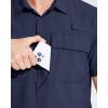 imageMAGCOMSEN Mens UPF 50 Fishing Shirts Short Sleeve Sun Protection Shirts Quick Dry Cooling Button Down Shirt Hiking SafariNavy
