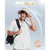imageMAGCOMSEN Mens UPF 50 Fishing Shirts Short Sleeve Sun Protection Shirts Quick Dry Cooling Button Down Shirt Hiking SafariWhite