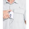 imageMAGCOMSEN Mens UPF 50 Fishing Shirts Short Sleeve Sun Protection Shirts Quick Dry Cooling Button Down Shirt Hiking SafariWhite