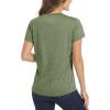 imageMAGCOMSEN Womens Short Sleeve Quick Dry TShirts Wicking Moisture Workout Athletic Running ShirtsArmy Green