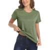 imageMAGCOMSEN Womens Short Sleeve Quick Dry TShirts Wicking Moisture Workout Athletic Running ShirtsArmy Green
