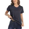 imageMAGCOMSEN Womens Short Sleeve Quick Dry TShirts Wicking Moisture Workout Athletic Running ShirtsBlack