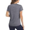 imageMAGCOMSEN Womens Short Sleeve Quick Dry TShirts Wicking Moisture Workout Athletic Running ShirtsDark Grey