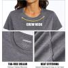 imageMAGCOMSEN Womens Short Sleeve Quick Dry TShirts Wicking Moisture Workout Athletic Running ShirtsDark Grey