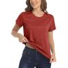 imageMAGCOMSEN Womens Short Sleeve Quick Dry TShirts Wicking Moisture Workout Athletic Running ShirtsDark Orange