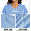 imageMAGCOMSEN Womens Short Sleeve Quick Dry TShirts Wicking Moisture Workout Athletic Running ShirtsLight Blue