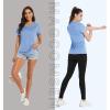 imageMAGCOMSEN Womens Short Sleeve Quick Dry TShirts Wicking Moisture Workout Athletic Running ShirtsLight Blue