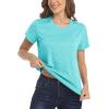 imageMAGCOMSEN Womens Short Sleeve Quick Dry TShirts Wicking Moisture Workout Athletic Running ShirtsLight Green