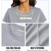 imageMAGCOMSEN Womens Short Sleeve Quick Dry TShirts Wicking Moisture Workout Athletic Running ShirtsLight Grey
