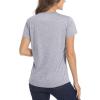 imageMAGCOMSEN Womens Short Sleeve Quick Dry TShirts Wicking Moisture Workout Athletic Running ShirtsLight Grey