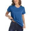 imageMAGCOMSEN Womens Short Sleeve Quick Dry TShirts Wicking Moisture Workout Athletic Running ShirtsMiddle Blue