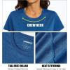 imageMAGCOMSEN Womens Short Sleeve Quick Dry TShirts Wicking Moisture Workout Athletic Running ShirtsMiddle Blue