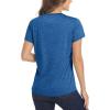 imageMAGCOMSEN Womens Short Sleeve Quick Dry TShirts Wicking Moisture Workout Athletic Running ShirtsMiddle Blue