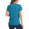 imageMAGCOMSEN Womens Short Sleeve Quick Dry TShirts Wicking Moisture Workout Athletic Running ShirtsPeacock Blue