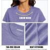 imageMAGCOMSEN Womens Short Sleeve Quick Dry TShirts Wicking Moisture Workout Athletic Running ShirtsPurple