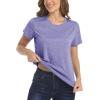 imageMAGCOMSEN Womens Short Sleeve Quick Dry TShirts Wicking Moisture Workout Athletic Running ShirtsPurple