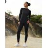 imageMAGCOMSEN Womens Thermal Shirts Mock Turtleneck Fleece Lined Long Sleeve Workout Underwear Base Layer Pullover TopsBlack