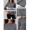 imageMAGCOMSEN Womens Thermal Shirts Mock Turtleneck Fleece Lined Long Sleeve Workout Underwear Base Layer Pullover TopsDark Grey