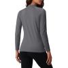 imageMAGCOMSEN Womens Thermal Shirts Mock Turtleneck Fleece Lined Long Sleeve Workout Underwear Base Layer Pullover TopsDark Grey