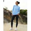 imageMAGCOMSEN Womens Thermal Shirts Mock Turtleneck Fleece Lined Long Sleeve Workout Underwear Base Layer Pullover TopsLight Blue