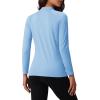 imageMAGCOMSEN Womens Thermal Shirts Mock Turtleneck Fleece Lined Long Sleeve Workout Underwear Base Layer Pullover TopsLight Blue