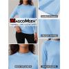 imageMAGCOMSEN Womens Thermal Shirts Mock Turtleneck Fleece Lined Long Sleeve Workout Underwear Base Layer Pullover TopsLight Blue