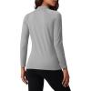 imageMAGCOMSEN Womens Thermal Shirts Mock Turtleneck Fleece Lined Long Sleeve Workout Underwear Base Layer Pullover TopsLight Grey