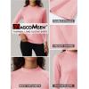 imageMAGCOMSEN Womens Thermal Shirts Mock Turtleneck Fleece Lined Long Sleeve Workout Underwear Base Layer Pullover TopsLight Pink