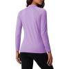 imageMAGCOMSEN Womens Thermal Shirts Mock Turtleneck Fleece Lined Long Sleeve Workout Underwear Base Layer Pullover TopsLight Purple