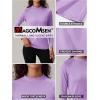 imageMAGCOMSEN Womens Thermal Shirts Mock Turtleneck Fleece Lined Long Sleeve Workout Underwear Base Layer Pullover TopsLight Purple
