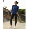 imageMAGCOMSEN Womens Thermal Shirts Mock Turtleneck Fleece Lined Long Sleeve Workout Underwear Base Layer Pullover TopsNavy