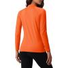 imageMAGCOMSEN Womens Thermal Shirts Mock Turtleneck Fleece Lined Long Sleeve Workout Underwear Base Layer Pullover TopsOrange