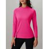 imageMAGCOMSEN Womens Thermal Shirts Mock Turtleneck Fleece Lined Long Sleeve Workout Underwear Base Layer Pullover TopsRose Red