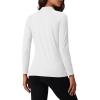 imageMAGCOMSEN Womens Thermal Shirts Mock Turtleneck Fleece Lined Long Sleeve Workout Underwear Base Layer Pullover TopsWhite