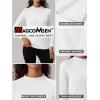 imageMAGCOMSEN Womens Thermal Shirts Mock Turtleneck Fleece Lined Long Sleeve Workout Underwear Base Layer Pullover TopsWhite