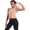 imageMAGCOMSEN Womens Workout Cropped Tops UPF 50 Athletic Running Tank Tops Sleeveless Gym Sports Muscle ShirtsApricot