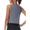 imageMAGCOMSEN Womens Workout Cropped Tops UPF 50 Athletic Running Tank Tops Sleeveless Gym Sports Muscle ShirtsDark Grey
