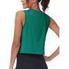 imageMAGCOMSEN Womens Workout Cropped Tops UPF 50 Athletic Running Tank Tops Sleeveless Gym Sports Muscle ShirtsEmerald Green
