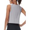 imageMAGCOMSEN Womens Workout Cropped Tops UPF 50 Athletic Running Tank Tops Sleeveless Gym Sports Muscle ShirtsLight Grey