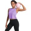 imageMAGCOMSEN Womens Workout Cropped Tops UPF 50 Athletic Running Tank Tops Sleeveless Gym Sports Muscle ShirtsLight Purple