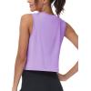 imageMAGCOMSEN Womens Workout Cropped Tops UPF 50 Athletic Running Tank Tops Sleeveless Gym Sports Muscle ShirtsLight Purple