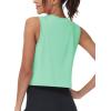 imageMAGCOMSEN Womens Workout Cropped Tops UPF 50 Athletic Running Tank Tops Sleeveless Gym Sports Muscle ShirtsMint Green