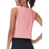imageMAGCOMSEN Womens Workout Cropped Tops UPF 50 Athletic Running Tank Tops Sleeveless Gym Sports Muscle ShirtsPink