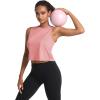 imageMAGCOMSEN Womens Workout Cropped Tops UPF 50 Athletic Running Tank Tops Sleeveless Gym Sports Muscle ShirtsPink