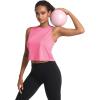 imageMAGCOMSEN Womens Workout Cropped Tops UPF 50 Athletic Running Tank Tops Sleeveless Gym Sports Muscle ShirtsRose Red