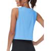 imageMAGCOMSEN Womens Workout Cropped Tops UPF 50 Athletic Running Tank Tops Sleeveless Gym Sports Muscle ShirtsWaterfall Blue