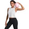 imageMAGCOMSEN Womens Workout Cropped Tops UPF 50 Athletic Running Tank Tops Sleeveless Gym Sports Muscle ShirtsWhite