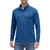 imageMAGCOMSEN Mens 14 Zip Pullover UPF 50 Long Sleeve Sun Protection Sports Shirts Lightweight Athletic Workout ShirtMedium Blue